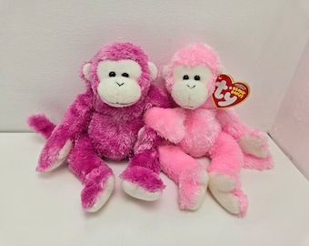 TY Beanie Baby “Friends” the Adorable Pink Attached Monkeys (8 inch)