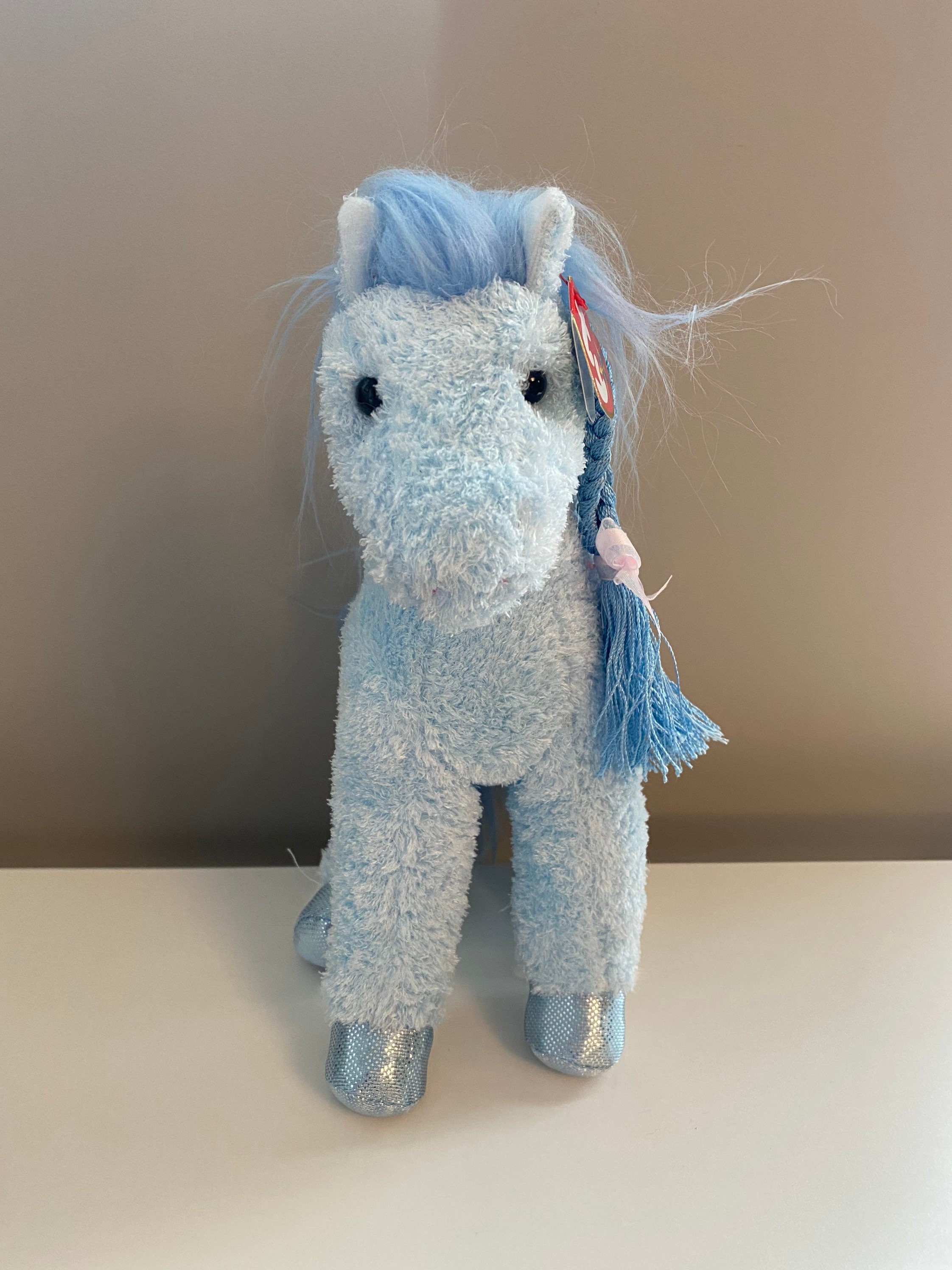 Charming Retired 2005 Ty Beanie Babie 7in Blue Plush Horse With Braids 3up 40314 for sale online 