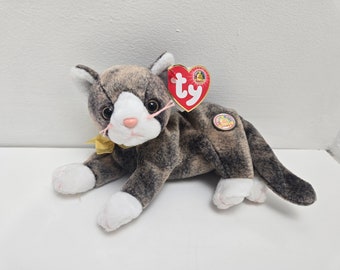 Ty Beanie Baby Plush “Cappuccino” the brown and white kitty cat! Beanie Baby of the Month (8 inch)