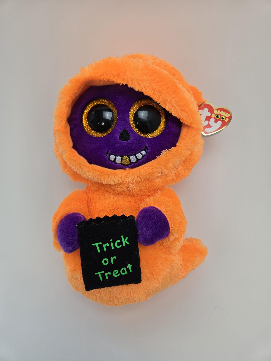 TY Beanie Boo 'Skelton' – Sensenmann, Orange/lila, 24 Cm, Halloween-Sonderausgabe 2017