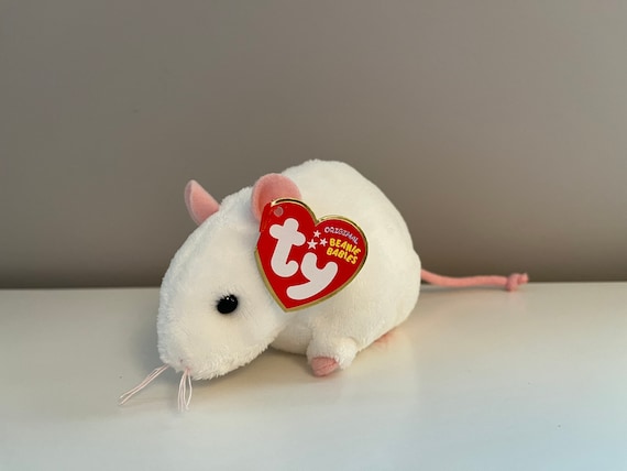 TY Beanie Baby tiny the White Mouse rare 4.5 Inch | Etsy