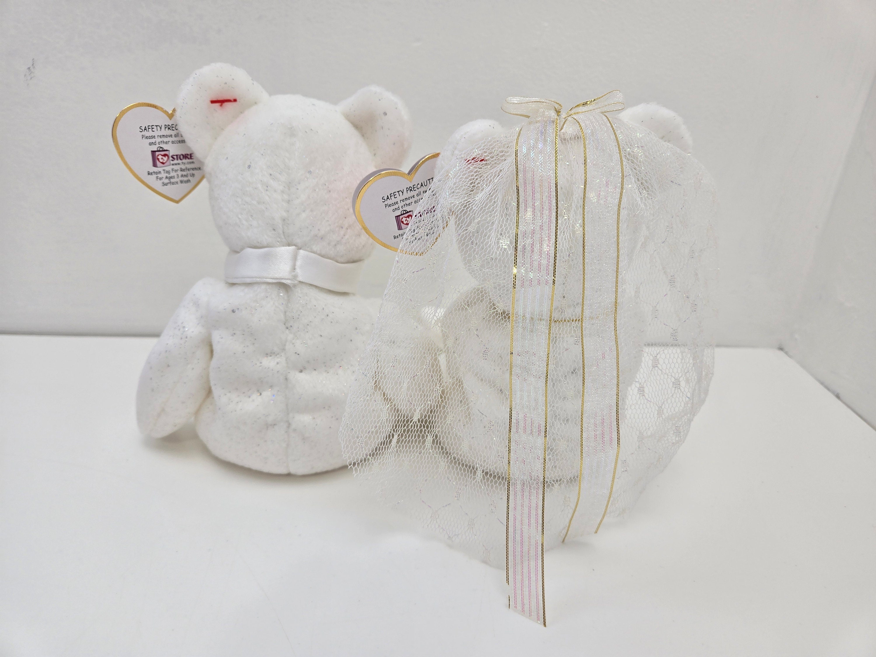 ty ぬいぐるみ クリスマス　ウェディング　テディベア Ty ビーニーベイビー「彼用」と「彼女用」新郎新婦ウェディング