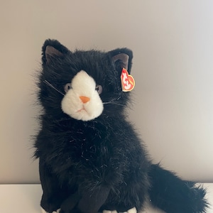 TY Classics Collection “Shadow” the Black and White Long Haired Cat Plush (12 inch)