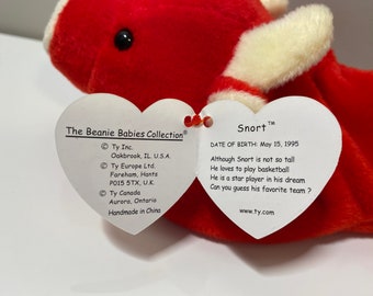 Ty ビーニーベイビー「スノート」ザ・ブル！（9インチ） - Etsy 日本