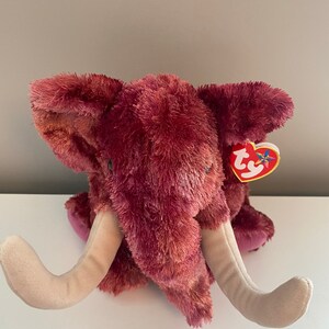 Ty Beanie Buddy “Colosso” the Magenta Woolly Mammoth (12 inch) image 4