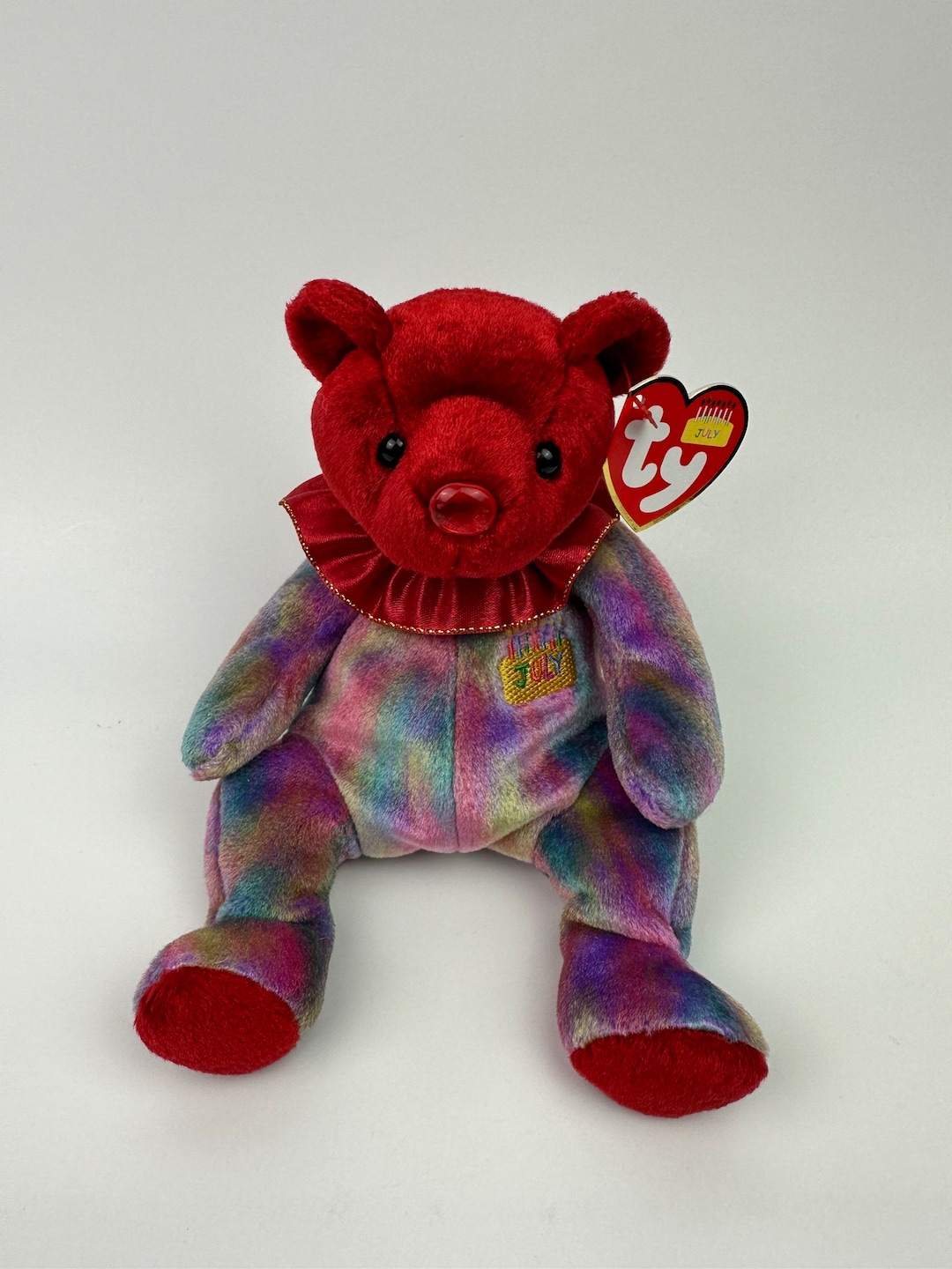Ty Beanie Baby July the Birthday Bear - Ruby Birthstone Bear