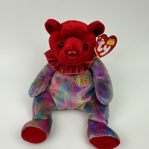 Ty Beanie Baby July the Birthday Bear - Ruby Birthstone Bear (7 inch)