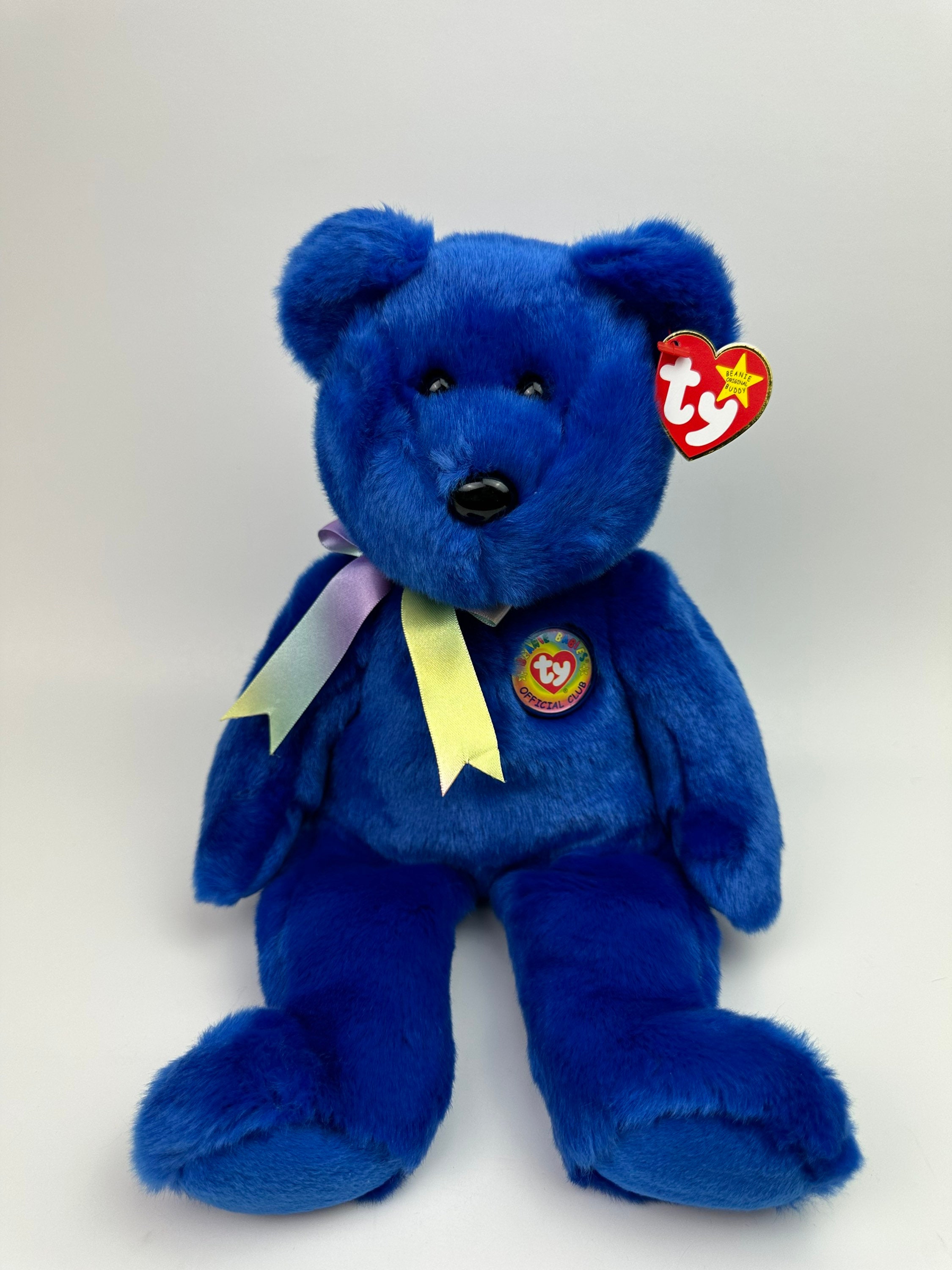 Ty Beanie Buddy clubby the Royal Blue Bear Gorgeous 14 Inch 