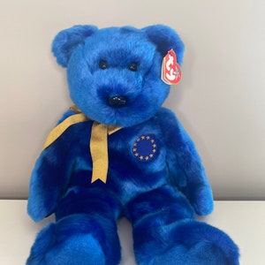 Ty Beanie Buddy  “Unity” the Blue Bear - Europe Exclusive (13.5 inch)