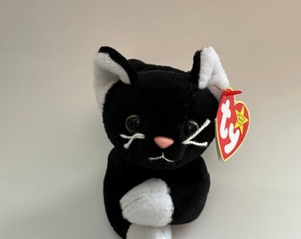 TY Beanie Baby “Zip” the Highly Sought After TY Black Cat Plush (7 inch)