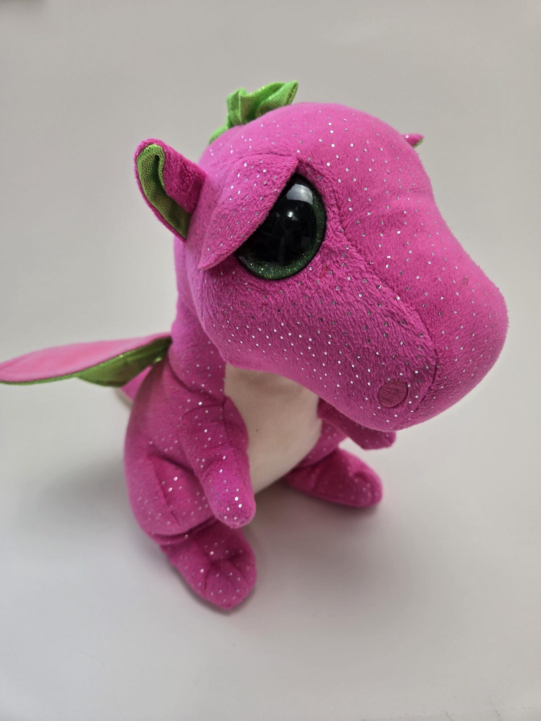 TY ビーニーブー「ダーラ」ピンクドラゴン - タグなし！（9インチ大