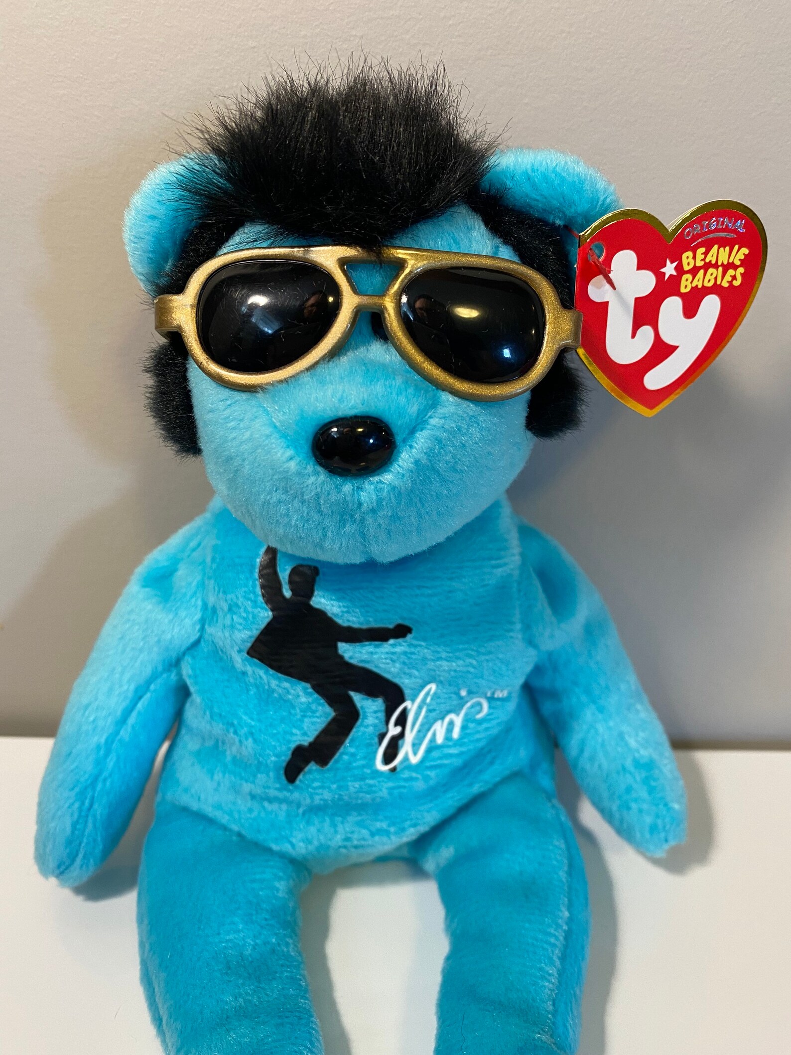 TY Beanie Baby blue Beanie Shoes the Elvis Presley Bear 8.5 - Etsy