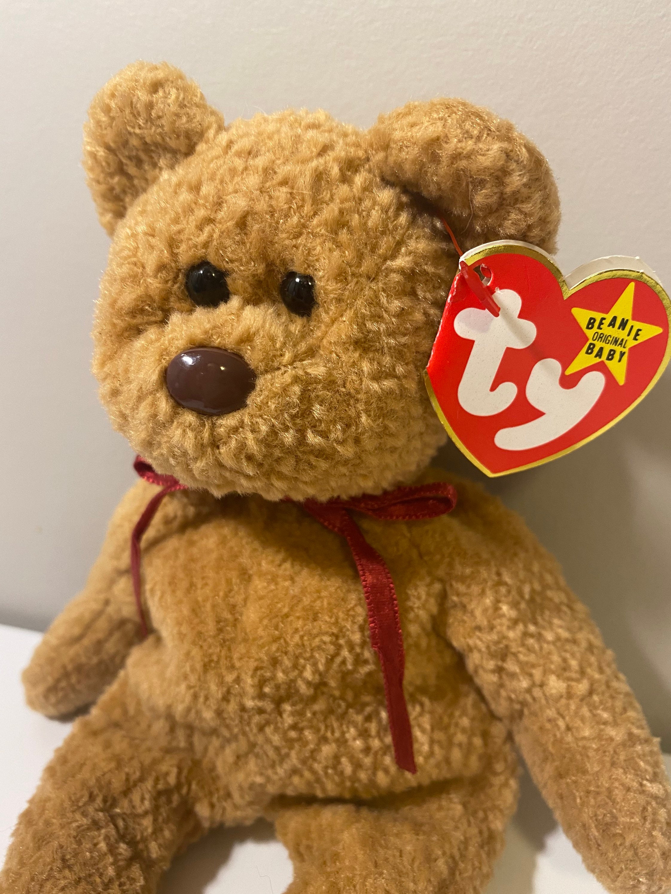 TY Beanie Baby curly the Bear 8.5 Inch Etsy