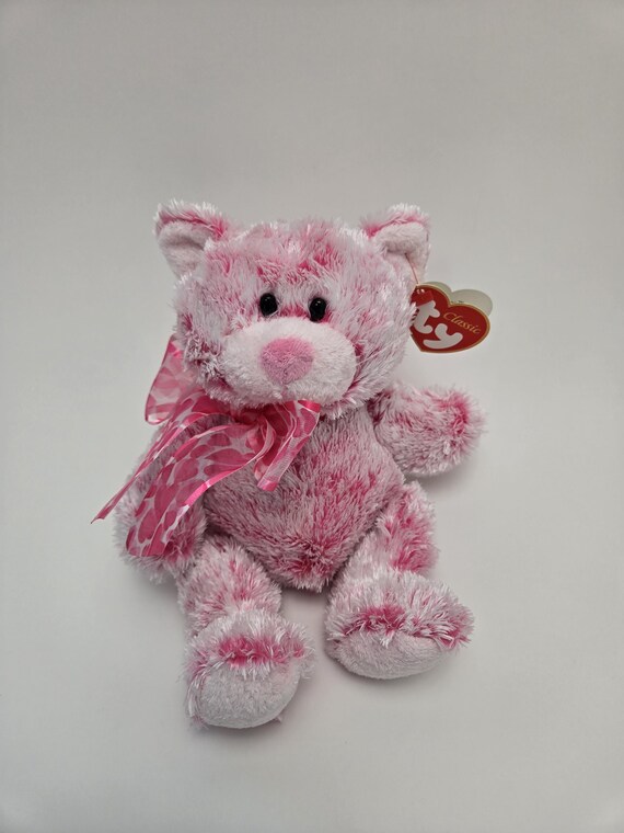 vintage figure ୨୧ * グレー x ピンク ふわふわ 猫さん vintage