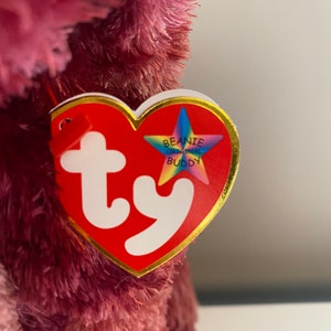 Ty Beanie Buddy “Colosso” the Magenta Woolly Mammoth (12 inch) image 6