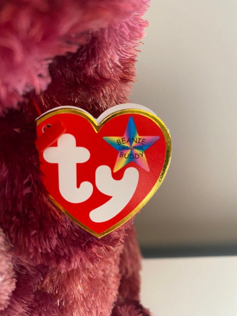 Ty Beanie Buddy “Colosso” the Magenta Woolly Mammoth (12 inch) image 6