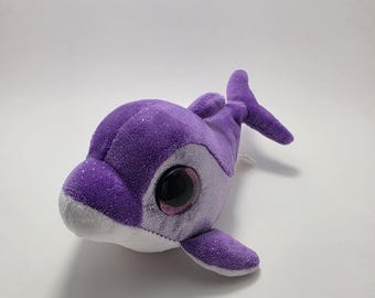 Ty Beanie Boo "Flips" den lila delfinen utan hängetikett (15 cm)