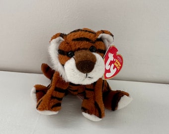 Ty *Keychain* Mütze Baby “Stripey” der Tiger - KLEINER Schlüsselclip aus Metall ( 10 cm)