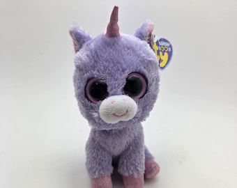 Ty Beanie Boo 'Rainbow' de paarse eenhoorn RARE - gevouwen label (6 inch)