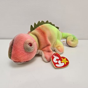 Ty Beanie Baby “Iggy” the Unique Coloured Tie-Dye Iguana Handmade in Indonesia! (9 inch)
