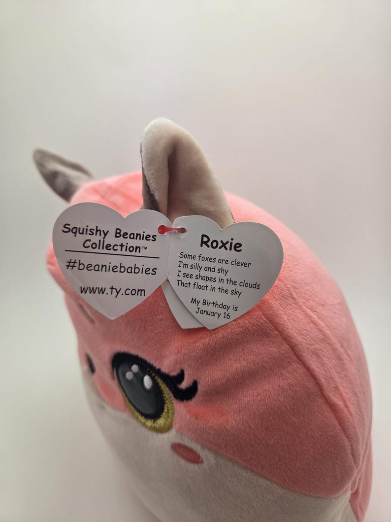 Ty Squishy Beanies Collection “roxie” the Coral Pink Fox (10 Inch) - Etsy