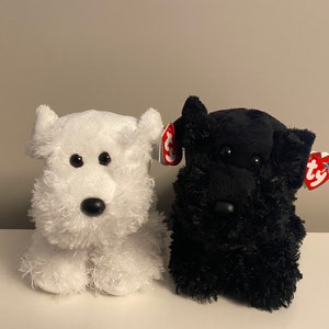 Ty Beanie Buddy “Farley” and “Aberdeen” the West Highland Terrier & Black Scottish Terrier *Rare* (11 inch)