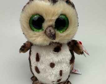 Medium Size Wise Owl & Pink Leopard Beanie Boos