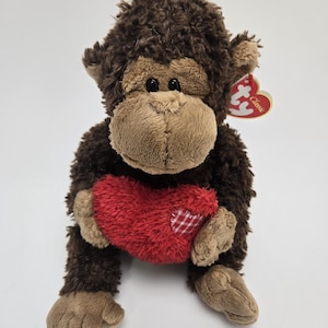 TY Classics Collection “Hartwell” the Monkey Holding Red Heart (12 inch)