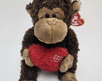 Coleção TY Classics “Hartwell” o Macaco Segurando um Coração Vermelho (30 cm)
