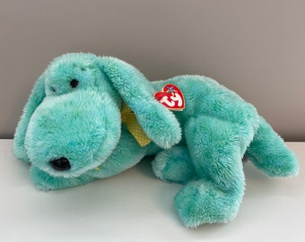 TY Beanie Buddy “Diddley” the Teal Dog Plush (12.5 inch)