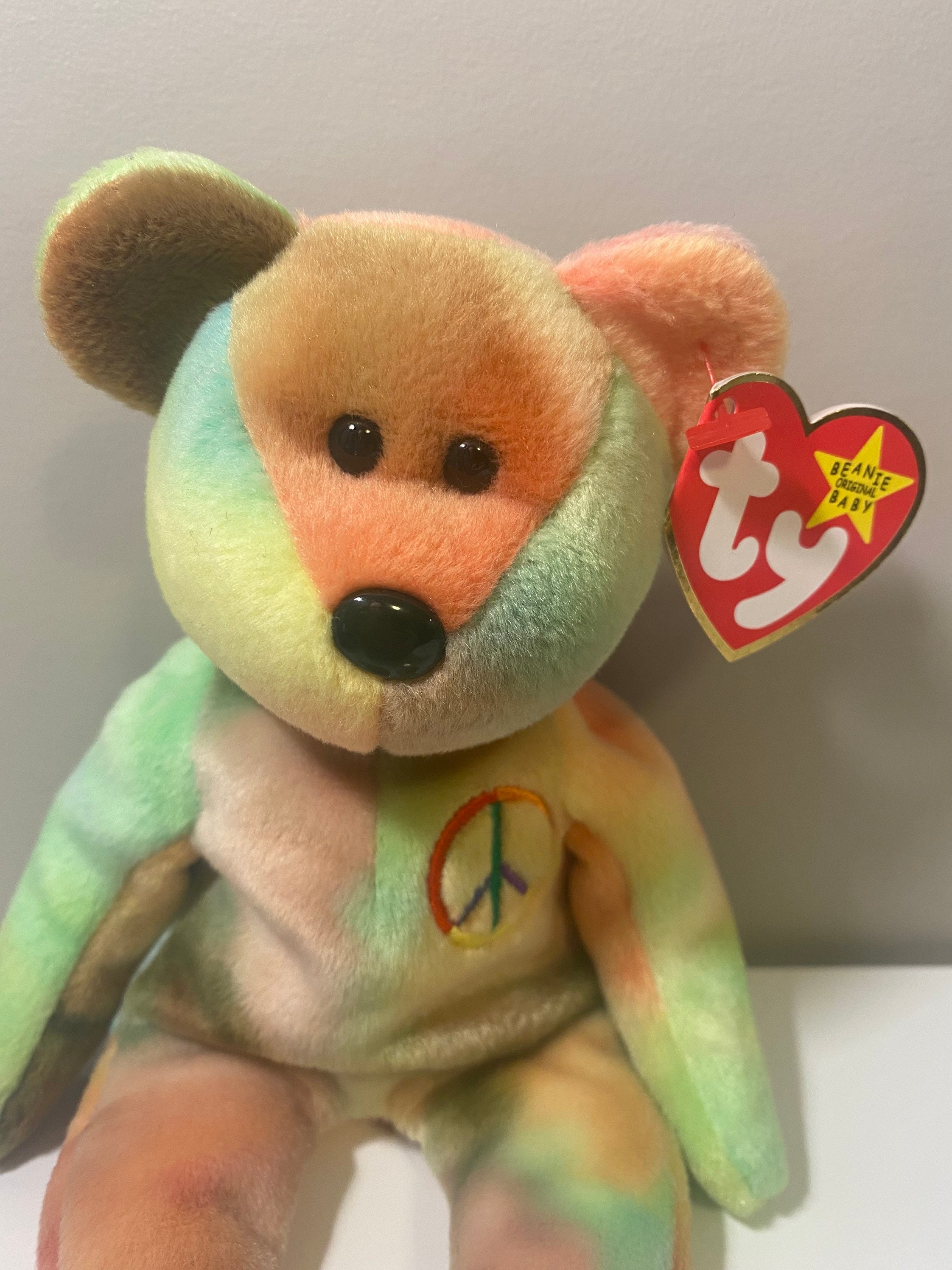 TY Beanie Baby Peace the Tie-Dye Bear Unique One of a Kind | Etsy