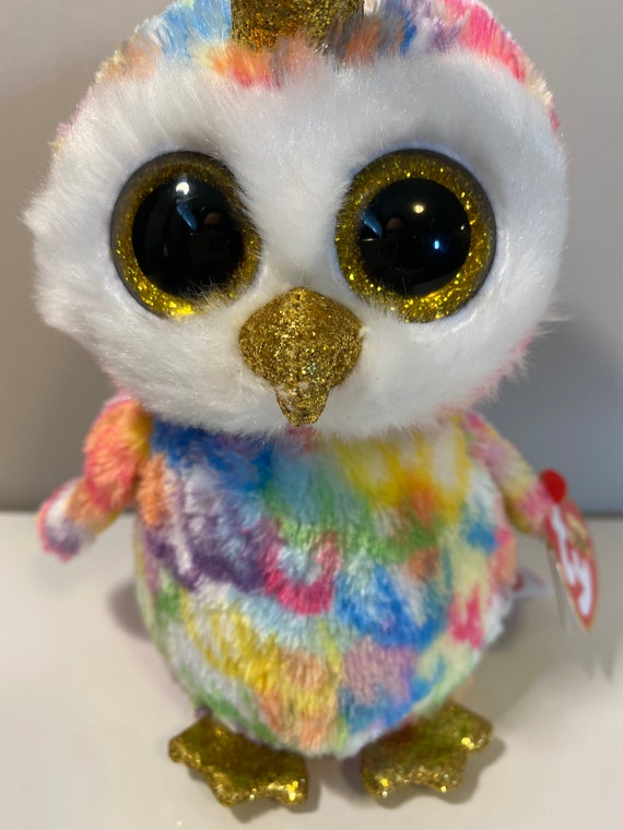 Ty Beanie Boo enchanted the Colourful Owl Unicorn 6 Inch Etsy UK