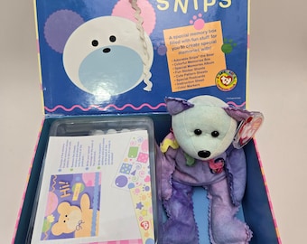 Ty Beanie Baby “Snips” the Bear with Memory Box and Extras!
