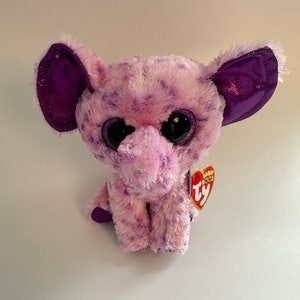 « Eva » l'adorable éléphant violet de Ty Beanie Boo (6 pouces)