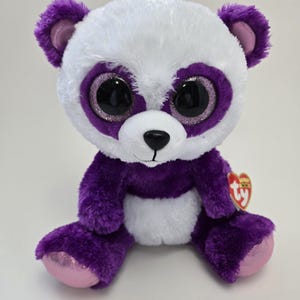 TY Beanie Boo “Boom Boom” the Purple Panda (Larger 9 inch)