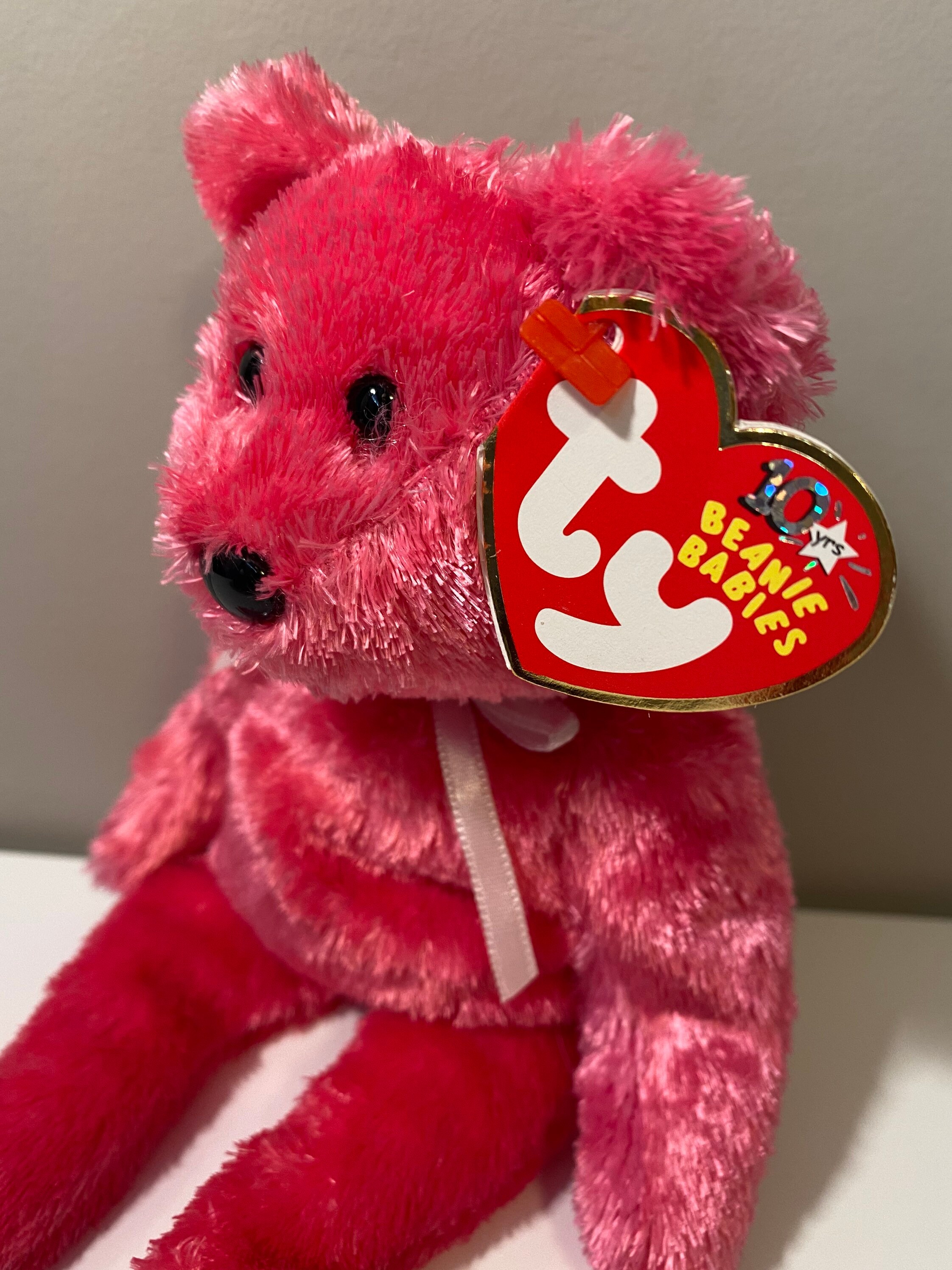 TY Beanie Baby Sherbet the Bear Raspberry Version 8.5 Etsy