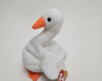 Ty Beanie Baby "Gracie" the Swan - handgemaakt in Indonesië met Canadese sluier (5,5 inch)