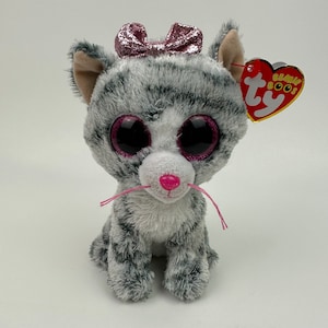 Ty Beanie Boo “Kiki” the Grey Tabby Cat (6 inch) Vintage Beanies