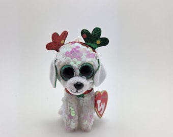 TY Flippables Key Clip Beanie Boo “Sugar” der Ferienhund - Kunststoff Schlüsselanhänger (4 inch)