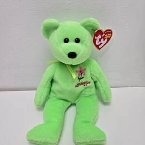 Ty Beanie Baby “Washington Rhododendron” the State Flower Bear - Trade Show Exclusive (8.5 inch)