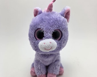 Ty Beanie Boo 'Rainbow' de paarse eenhoorn ZELDZAAM - geen hang tag (6 inch)