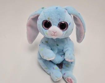 Ty Beanie Bellies “Bluford” the Blue Easter Bunny Rabbit - No Hang Tag! (7.5 inch)