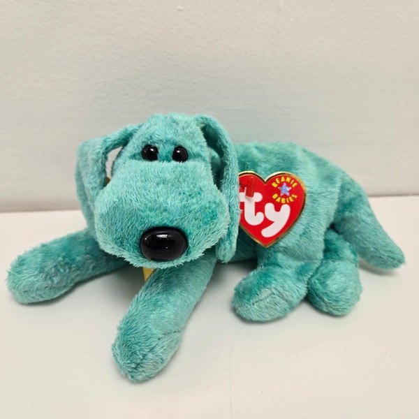 Ty Beanie Baby “Diddley” the Green Dog Plush (6.5 inch)