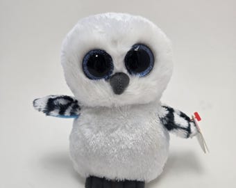 TY Beanie Boo “spells” the Snowy Owl Writing in Tag, See Photo
