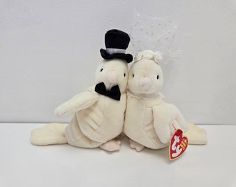 Ty Beanie Baby “Love Birds” the Bride and Groom Wedding Birds Couple - Hallmark Exclusive