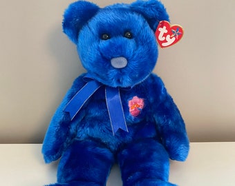 Ty Beanie Buddy “Vanda” theRoyal Blue Bear - Singapore Exclusive *Rare* (13.5 inch)