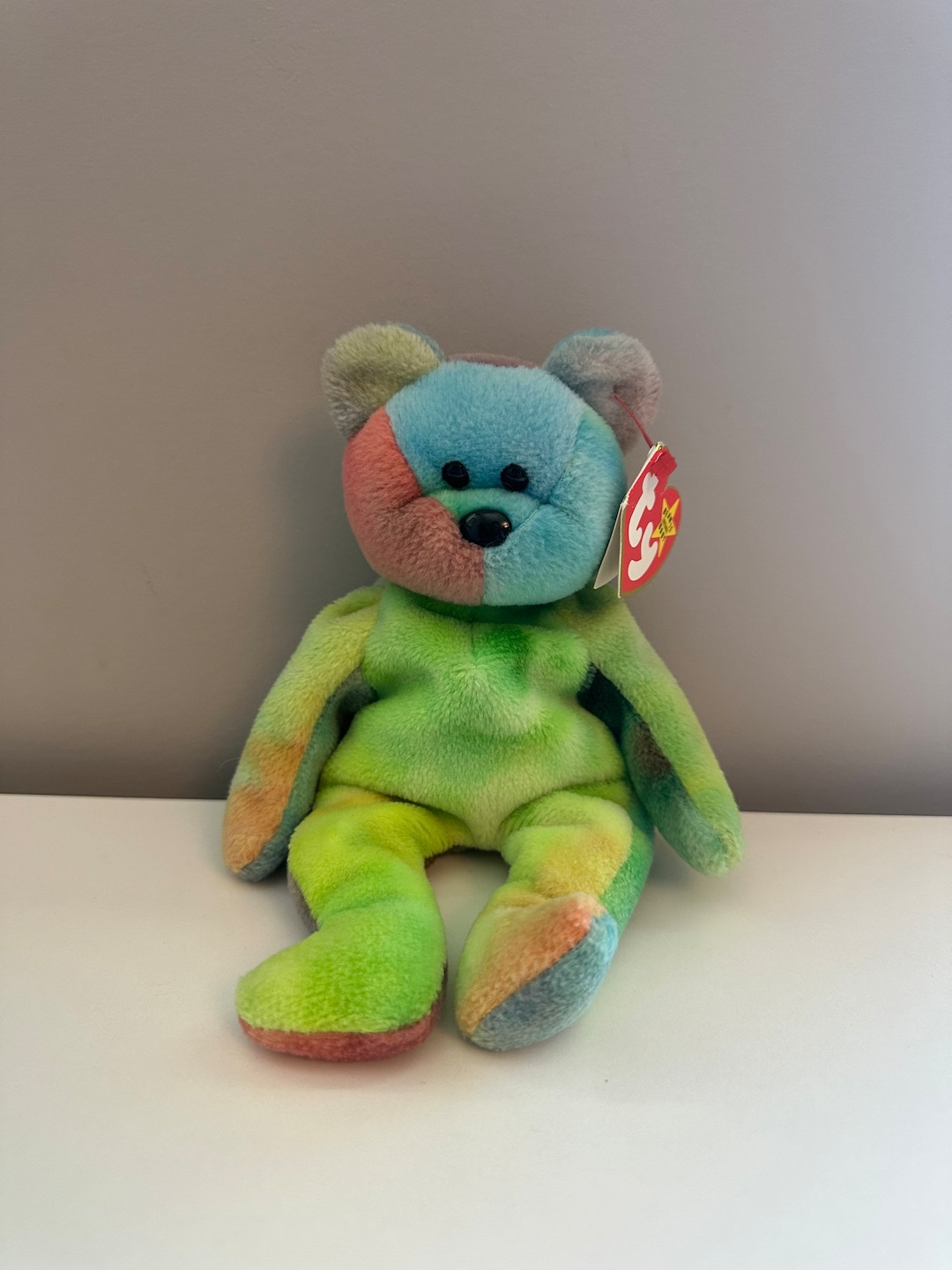Ty Beanie Baby garcia the Tie dye Bear Actual Colours Shown