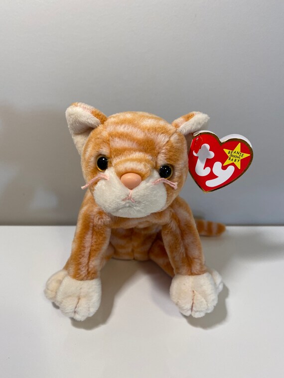 Ty Beanie Baby Amber The Adorable Gold Tabby Cat 5 5 Inch Etsy