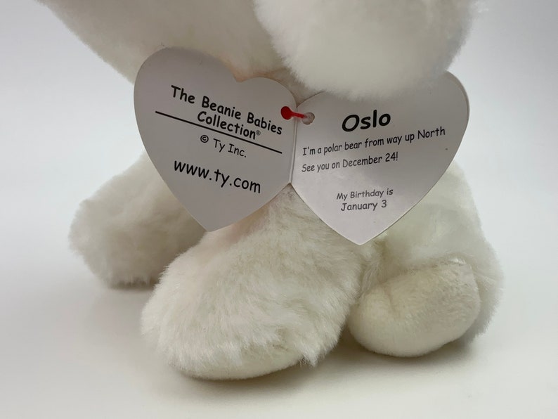 Ty Beanie Boo “oslo” the Polar Bear Wearing Santa Hat (6 Inch) Vintage ...