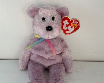 Ty Beanie Baby “Sherbet” the Bear - Purple Version (8.5 inch)